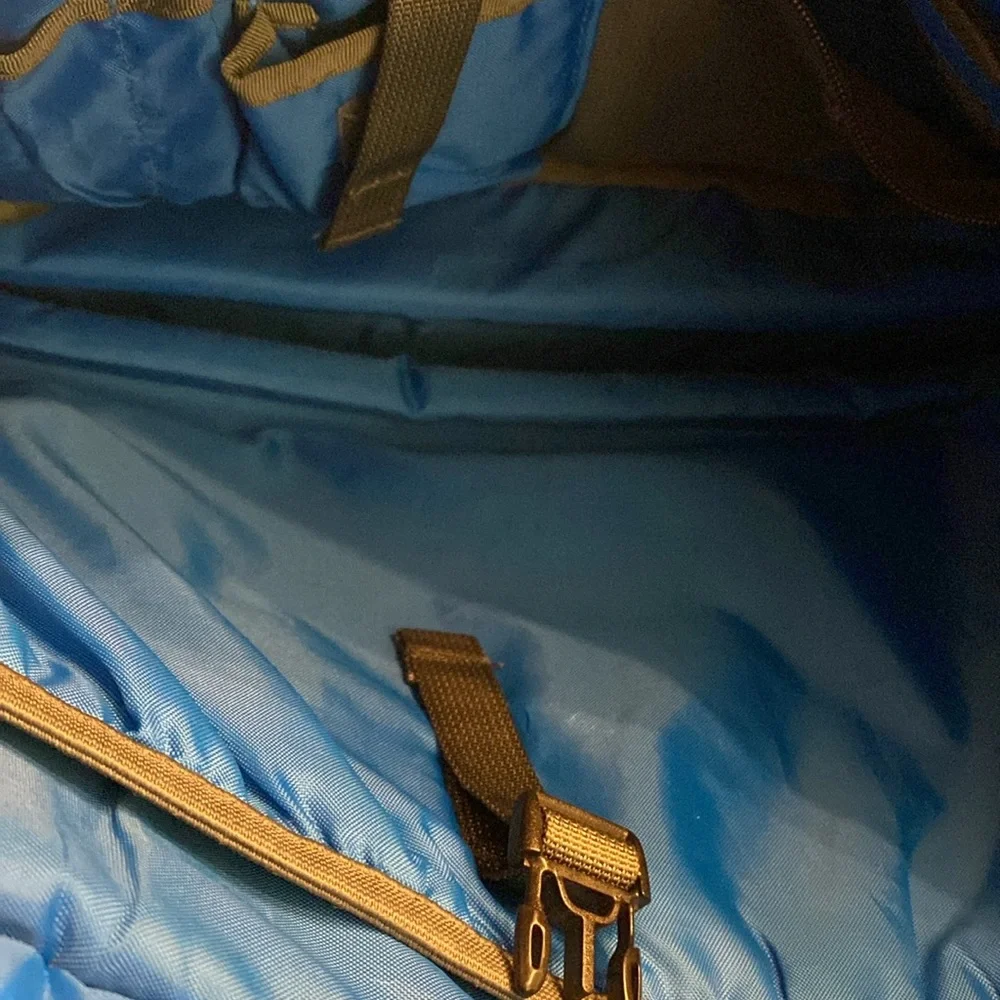 Patagonia Blue Messenger Bag with Reflective Accent